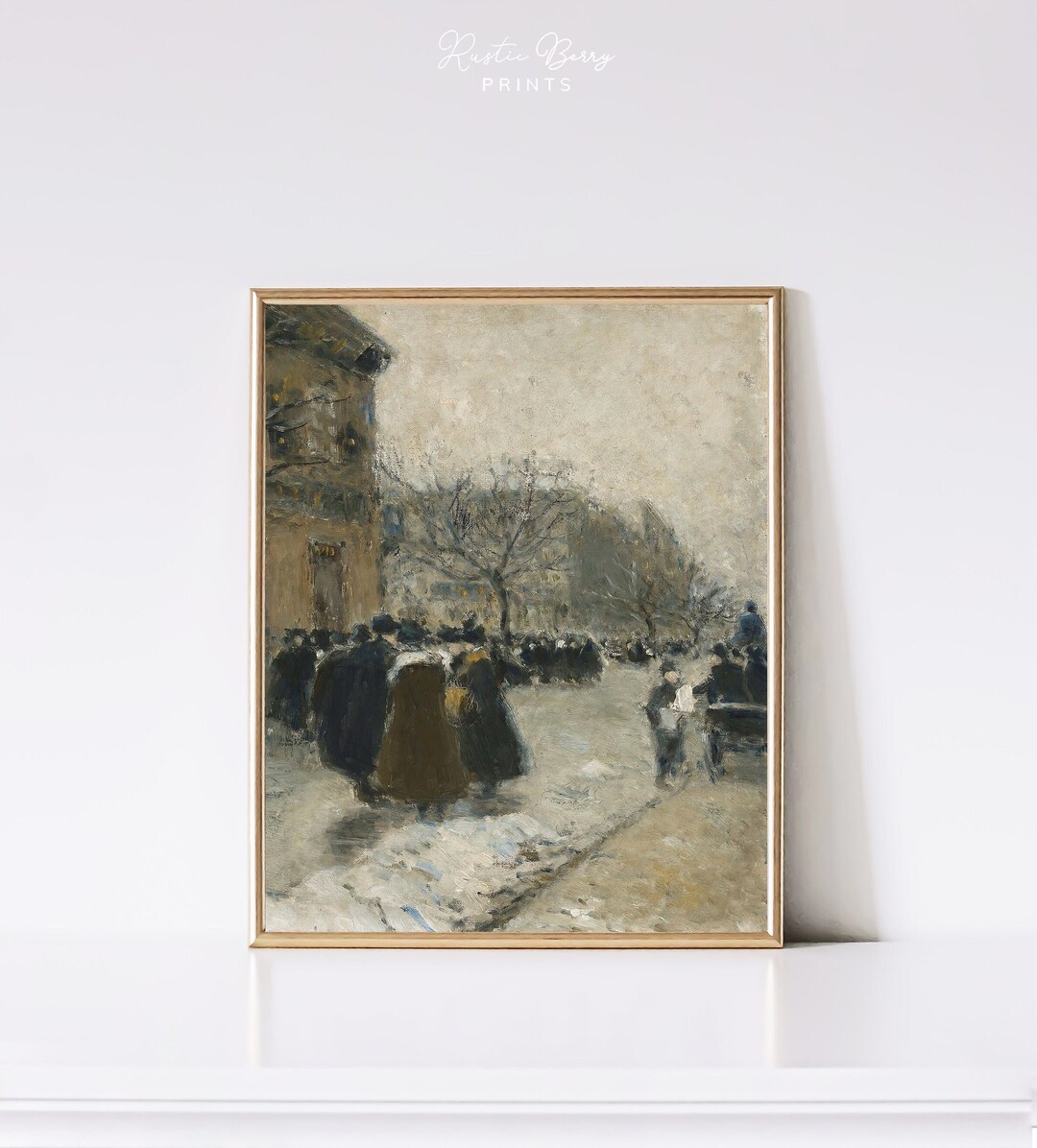 Vintage Winter City Art Print Wall Art Antique Art Etsy