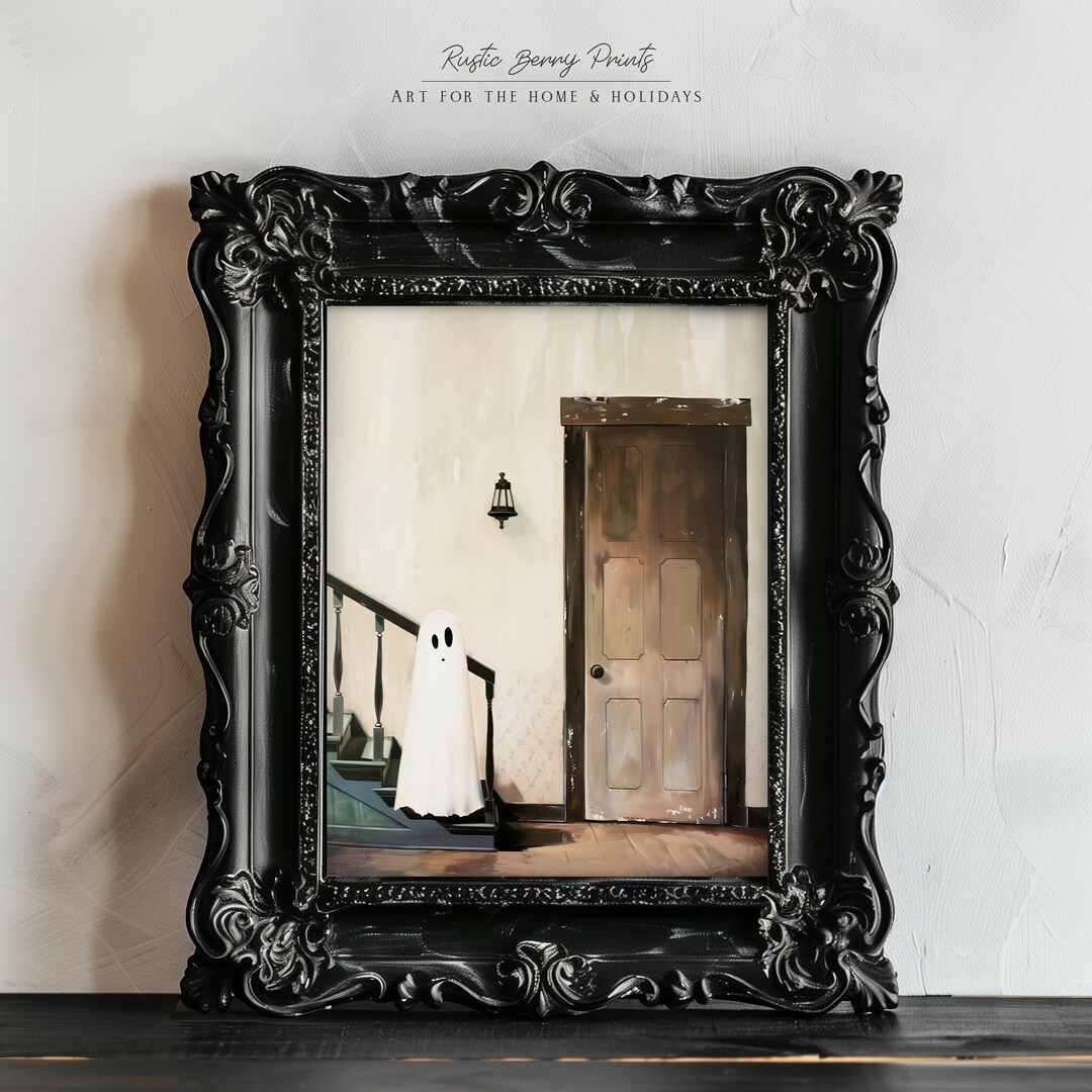 Ghost Print Wall Art Halloween Decor Vintage Print Spooky Ghost ...