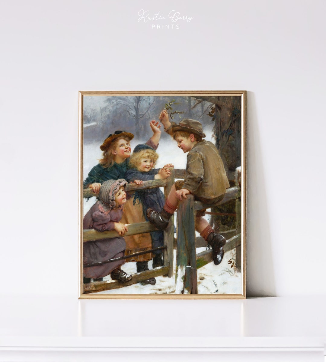 Vintage Christmas Painting Art Print Wall Art Antique Art Etsy