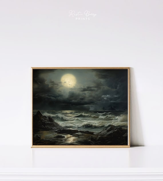 Vintage Stormy Seascape Art Print Vintage Stormy Seascape Art Print