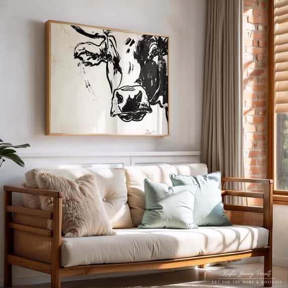 Poster Master Vintage-Kuh Druck – Retro Bauernhof Kunst Für Wohnzimmer, Küche Oder Bauernhaus (20,3 X 25,4 Cm, Ungerahmt)
