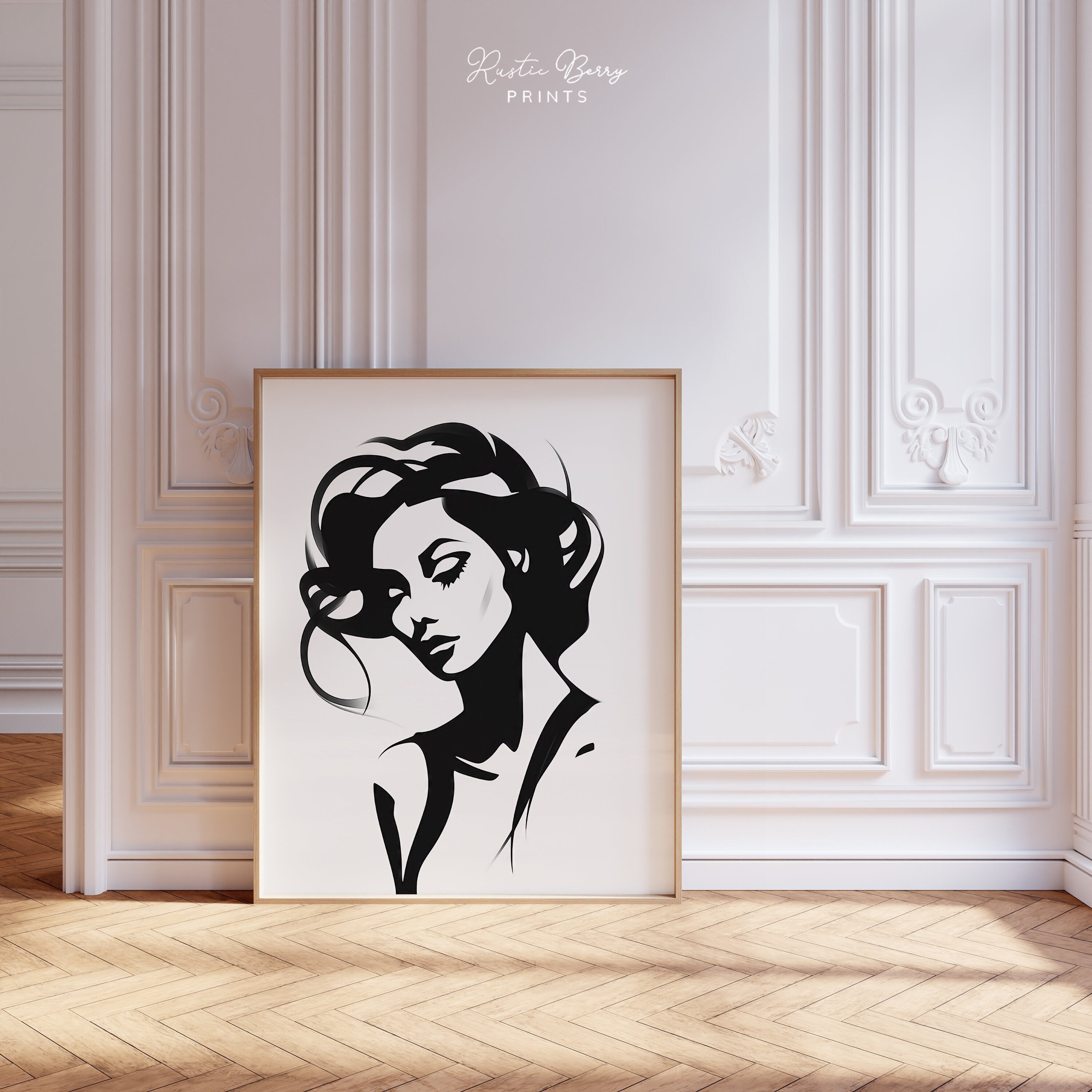Woman Portrait Modern Abstract Art Print Feminine Wall Art Minimalist ...