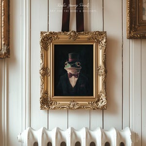 Frosch Vintage viktorianischer Kunstdruck | Lustige Frosch-Porträt-Wand-Kunst | Wanddekoration | Digitaler Download | DRUCKBARE Art