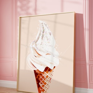 Eis Kunstdruck | Wand Kunst Vintage Poster | Retro Food Art Poster | Streusel | Feinschmecker Kunst | Küchenkunst Sommer | Digital | DRUCKBAR
