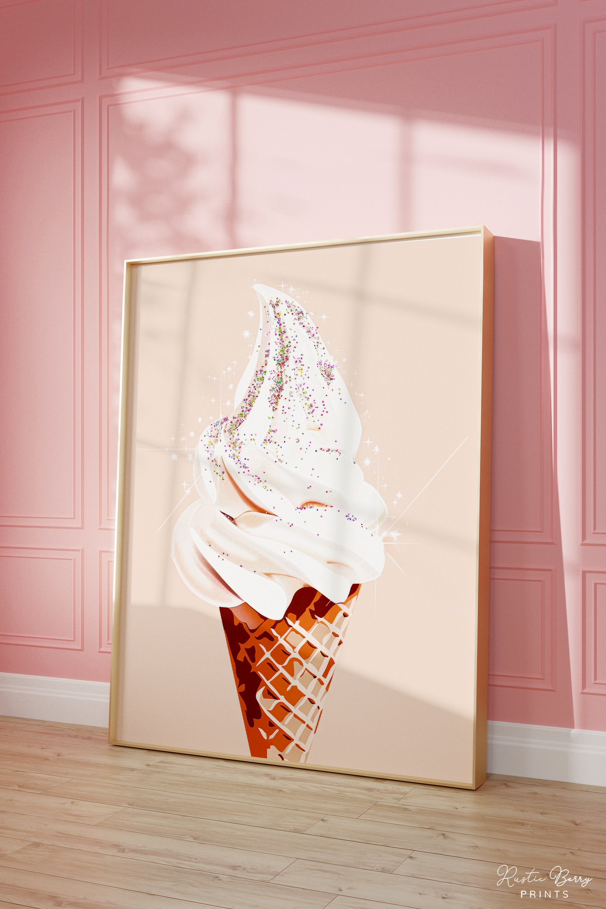 Eis Kunstdruck | Wand Kunst Vintage Poster | Retro Food Art Poster | Streusel | Feinschmecker Kunst | Küchenkunst Sommer | Digital | DRUCKBAR