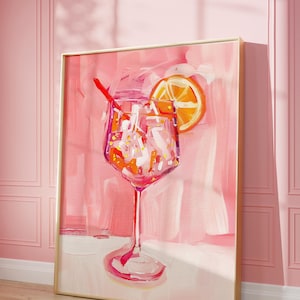 Impresión artística de Aperol Spritz / Arte de pared / Decoración de carrito de bar Póster de cóctel / Retro de moda preppy / Letrero de bebida de fiesta / Descarga digital / IMPRIMIBLE