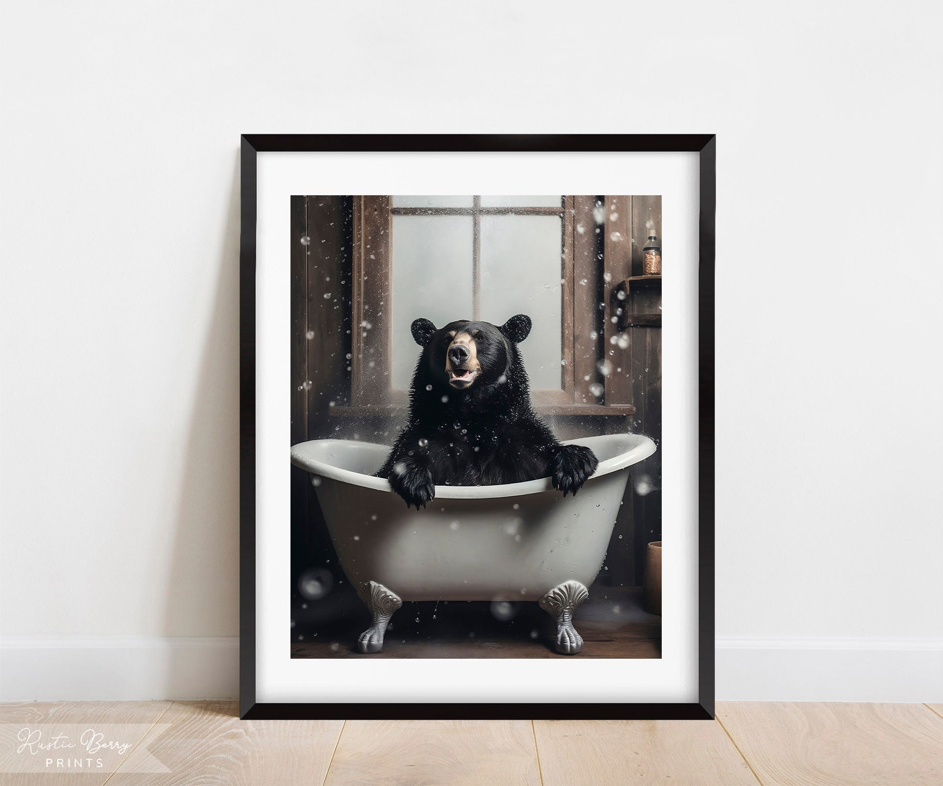 TWNSLLA Waschbär Badezimmer Wandkunst Set - 3-teilig 20,3x25,4cm - Lustige Badezimmer Deko Ungerahmt