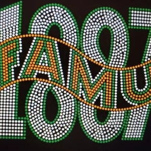FAMU 1887 banner rhinestone transfer