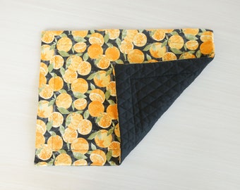 Oranges Quilted Cotton Placemat: Farmhouse Table Setting
