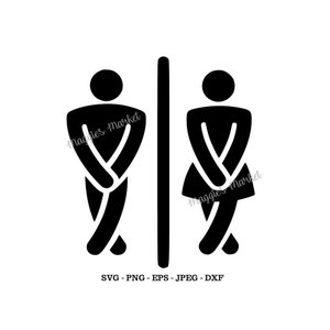 Crossed Legs Bathroom Svg, Png, Eps, Jpg, Dxf - Vinyl Cut File - Digital Download - Instant for Cricut, Silhouette, Cameo Cutters