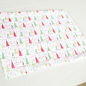 Red & Green Christmas Tree Quilted Placemat - Dinner Placemat, Christmas Trees, Holiday, Pines, Christmas Tree Decor, Tree Farm, Red Green