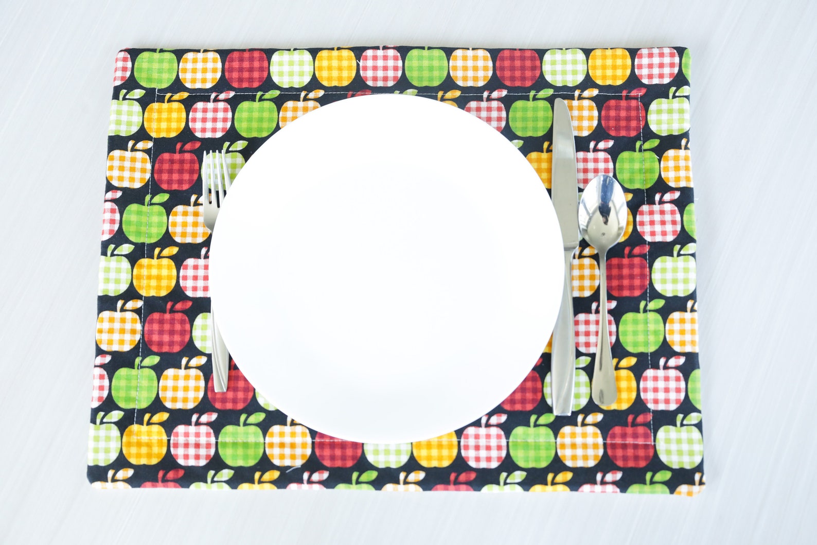 Colorful Apples Quilted Placemat Placemat Custom Placemat Etsy