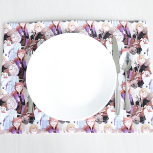 Princess Frozen Quilted Placemat | Girls Princesses placemat | Frozen placemat | fabric placemat | Elsa | dining table | Anna | Olaf Snowman