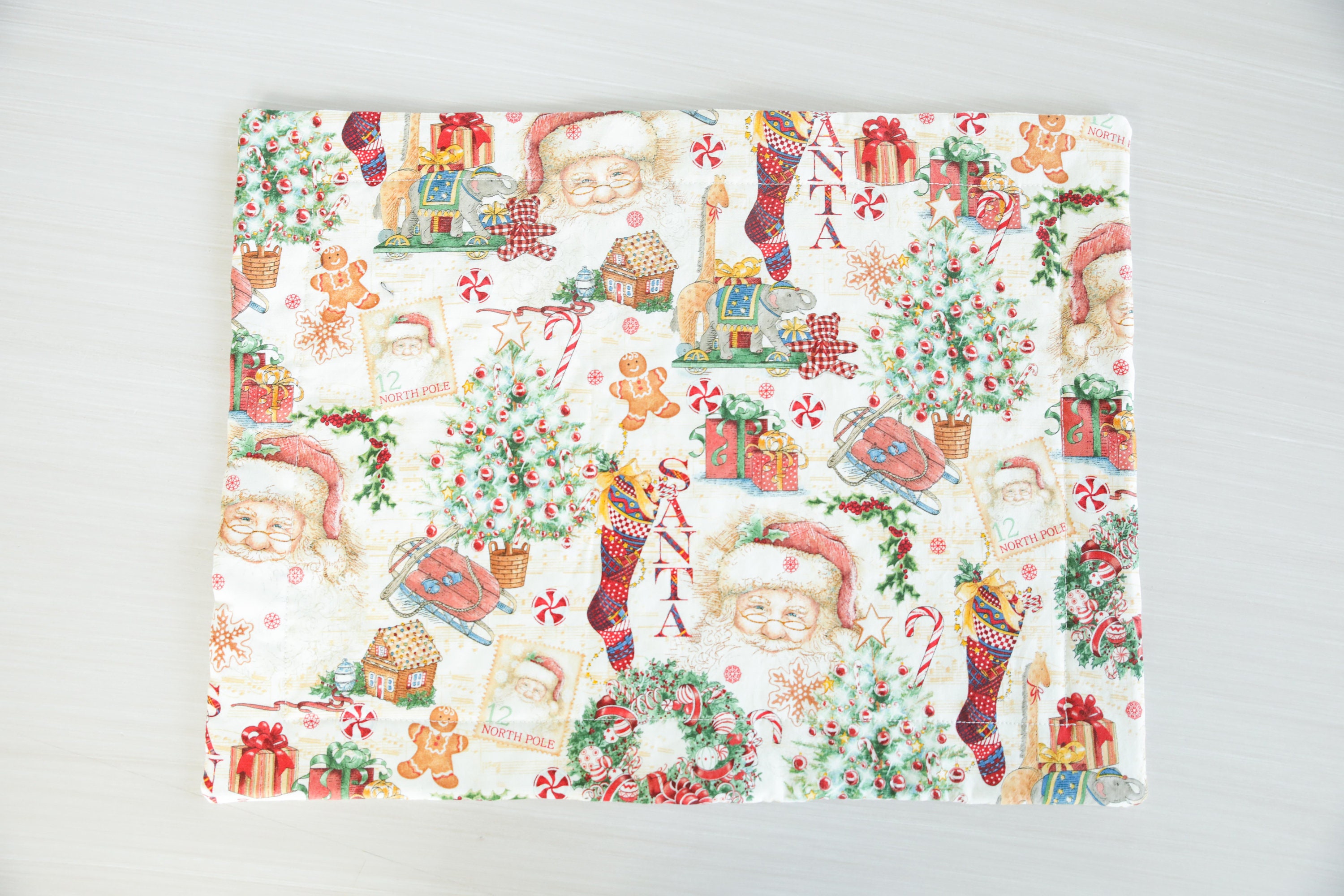 Vintage Santa Quilted Placemat Christmas Placemat Dinner Etsy