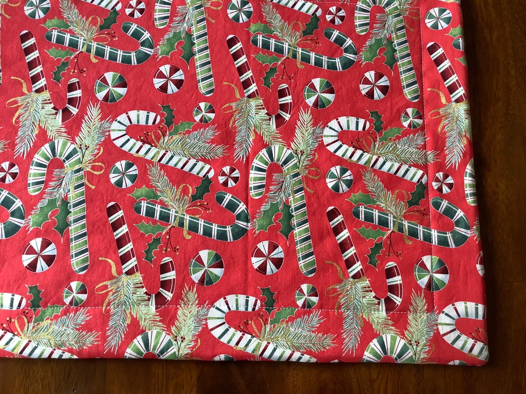 Candy Cane & Sweets Quilted Placemat Placemat, Candy Canes, Dinner