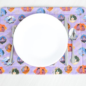 Aladdin Quilted Placemat | Kids Placemat, Prince Ali Placemat, Washable Placemat, Lamp, Genie, Table Decor, Jasmine, Aladdin Party, Placemat