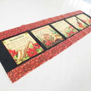 Christmas Music Hymns Table Runner (41&quot;x12&quot;) | Joy to the World, O Come All Ye Faithful, The First Noel, Silent Night, Christmas Dinner