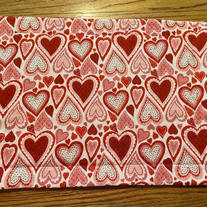 Hearts of All Sizes Valentine Placemat | washable placemat, housewarming gift, table setting, kitchen, hearts placemat, hearts decor, love