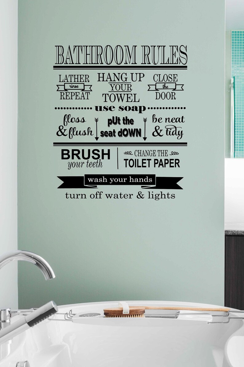 Download Bathroom Rules Svg Png Eps Jpg Dxf Vinyl Cut File | Etsy
