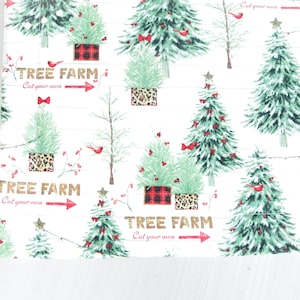 Christmas Tree Farm Quilted Placemat | Dinner Placemat, Place Setting, Christmas Trees, Holiday, Christmas, Christmas Tree, Rustic Tree Farm