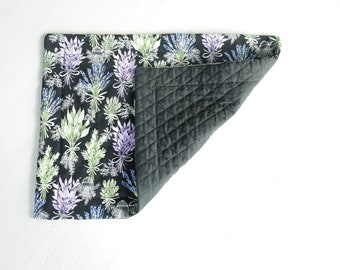 Lavender Floral Quilted Cotton Placemat: Washable Spring Decor