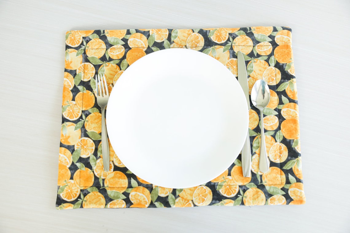 Oranges Quilted Placemat Placemat Gift Idea Oranges Etsy UK