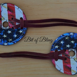 American Flag Leather Bit Guards, Leather Bit Guards, Bit Guards, Horse Tack, Rodeo, Barrel Racing, Pole Bending, Trail Riding, Western
