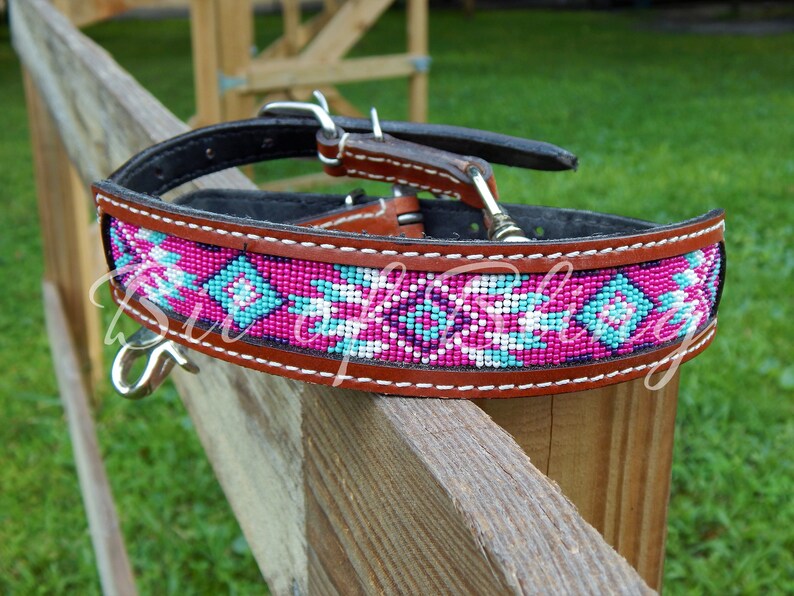 Beaded Inlay Leather Wither Strap Horse Tack Western Pleasure Etsy