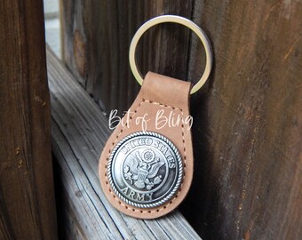 United States Army Leather Key Fob