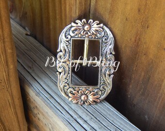 Rose Gold Floral 2 Tone Cart Buckles - Western Horse Tack Custom Horse Tack Rodeo