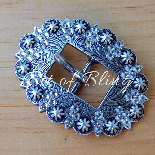 Antique Silver Western Buckle Set Horse Tack Bling Buckle Etsy