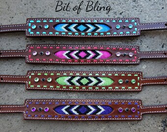 Beaded Leather Wither Strap, Beaded Horse Tack, Leather Wither Strap, Beaded Wither Strap, Horse Tack, Leather Horse Tack, Wither Strap