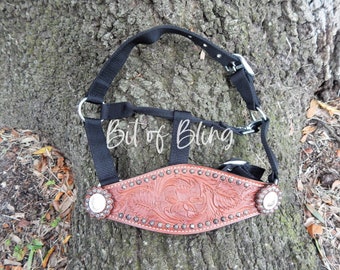 Floral Tooled Bronc Halter PONY SIZE Western Pony Tack