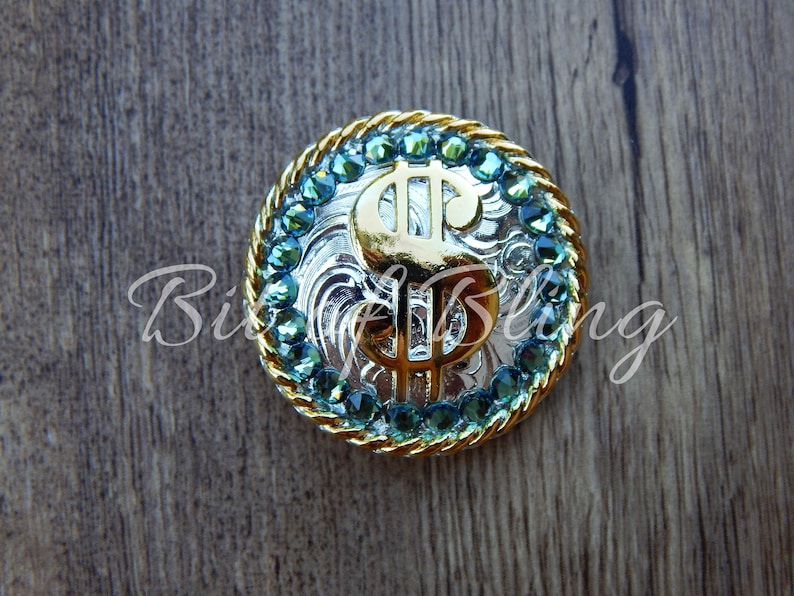 Silver /& Gold Round Rope Edge Money Cash Concho Horse Tack Rodeo Barrel Racing Pole Bending Trail Riding Western Pleasure Equine