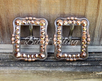 Copper Three Berry Cart Buckles Rose Gold Western Horse Tack