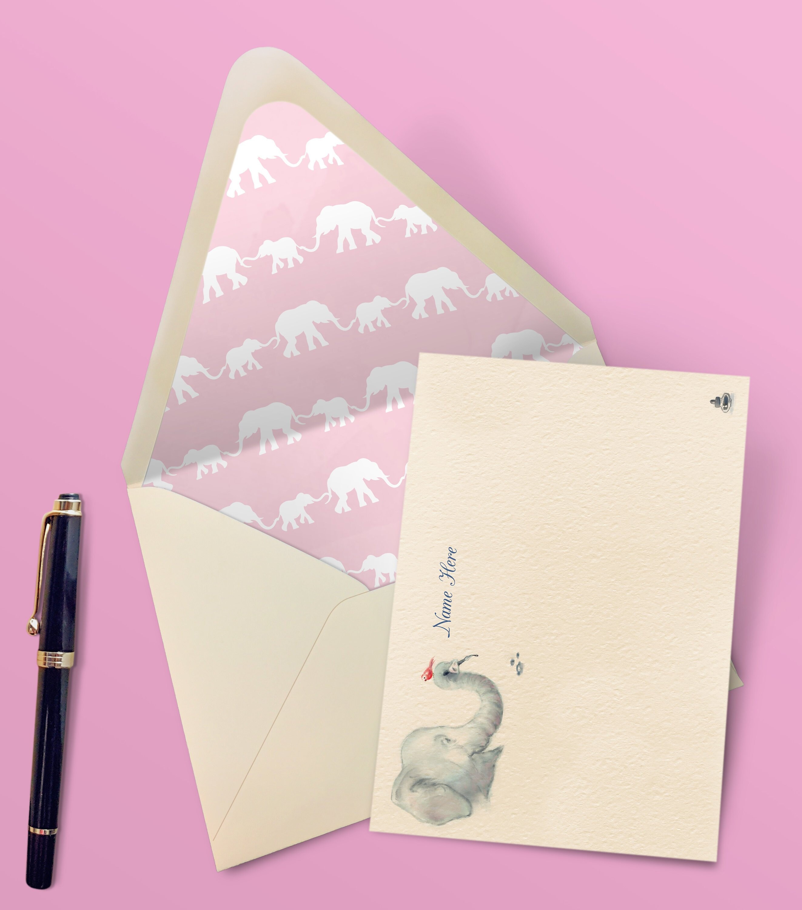 Custom Elephant Stationery Set / Baby Shower Stationery Note Cards