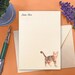Cat Cute Stationery Set / Custom Animal Note Cards Sheets / Flat ...