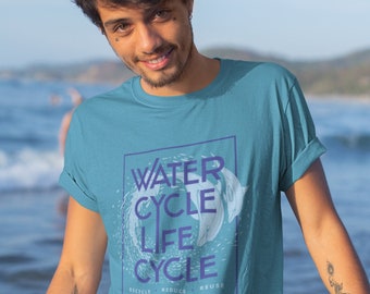 Water Cycle Life Cycle - 100% Cotton Gender Neutral Unisex T-shirt - 4 Color - Sizes S to 4XL