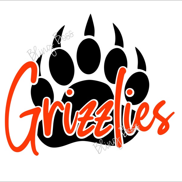 Grizzlies Paw SVG + PNG Digital Download Cut File
