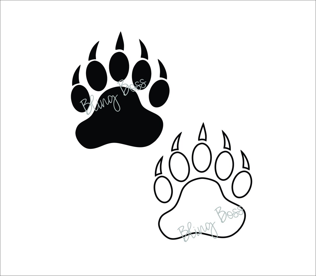 Bear Paw SVG Instant Digital Download Cut File PNG for Silhouette