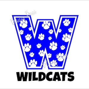 Wildcats Paw W SVG Digital Cut File plus PNG Instant Digital Download for Cutting, Cricut, Silhouette, DTF