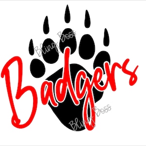 Badgers Paw SVG + PNG Digital Download Cut File for Cricut, DTF prints, Sublimation