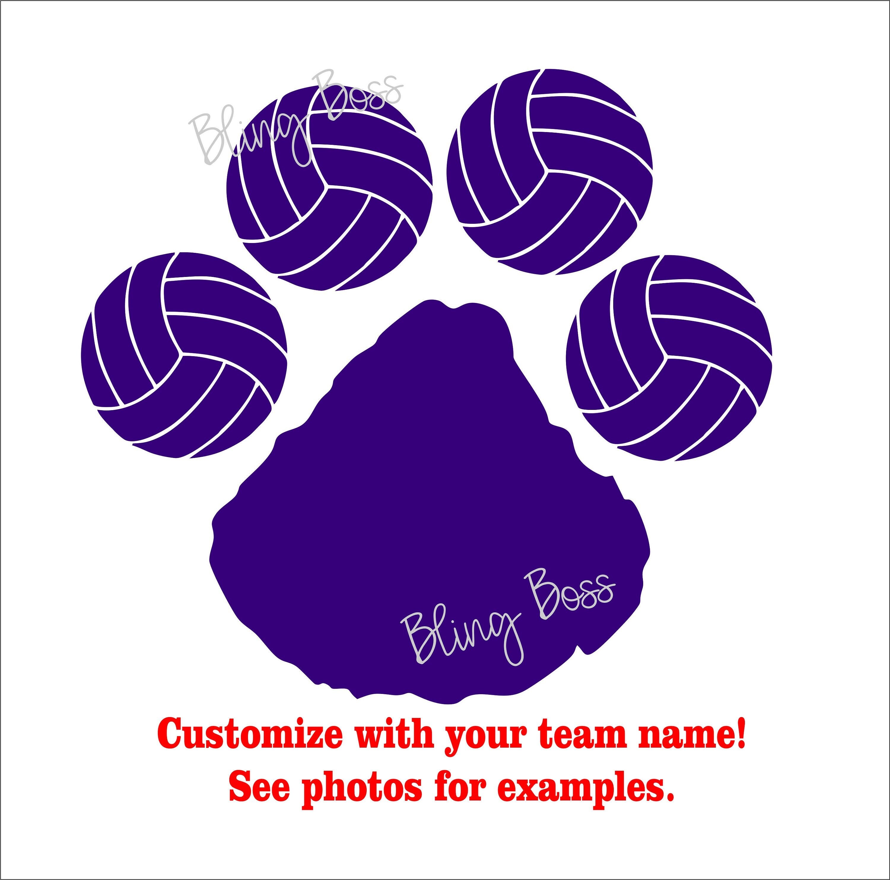 Volleyball Paw SVG Instant Digital Download Cut File PNG Silhouette