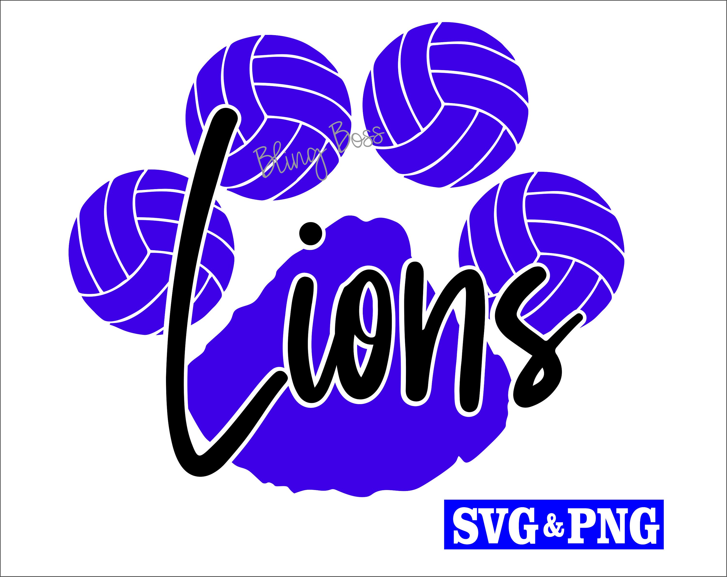 Lions Volleyball Paw SVG Digital Download Cut File PNG Etsy