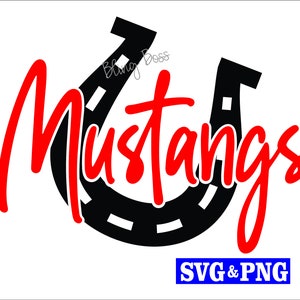 Mustangs Horse Shoe SVG Digital Cut File + PNG