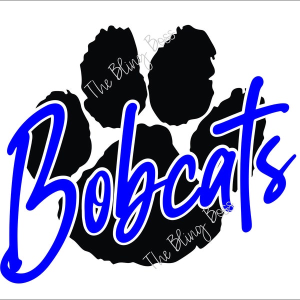 Bobcats Paw SVG Digital Cut File plus PNG