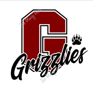 Grizzlies Paw Varsity Letter SVG Digital Download Cut File + PNG