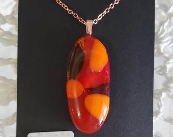 Glass Fused Pendant Necklace