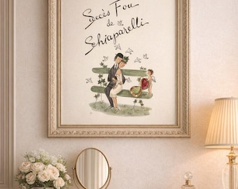 Schiaparelli Perfume Vintage Ad Print (1955) – Succès Fou French Luxury Fashion Wall Art, Vanity Decor