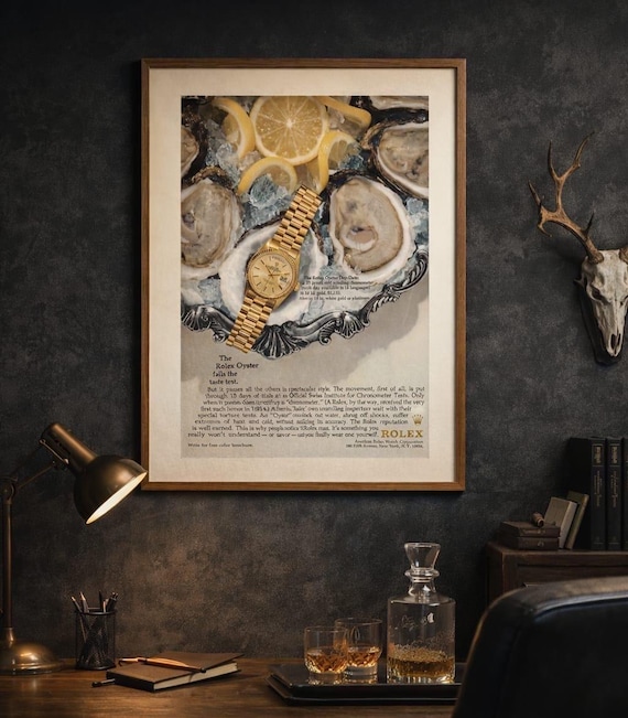 Rolex Vintage Ad Print (1971) – Luxury Watch Wall Art, Office Decor for Watch Enthusiasts